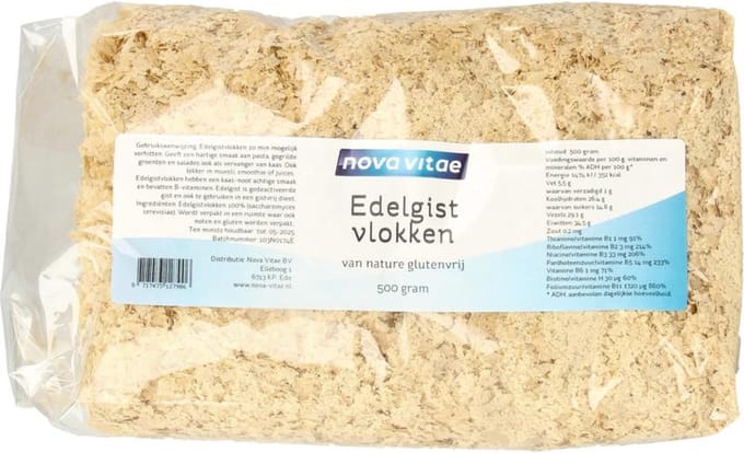 Nova Vitae - Edelgistvlokken - van Nature Glutenvrij - Kosher - Halal - 500 gram