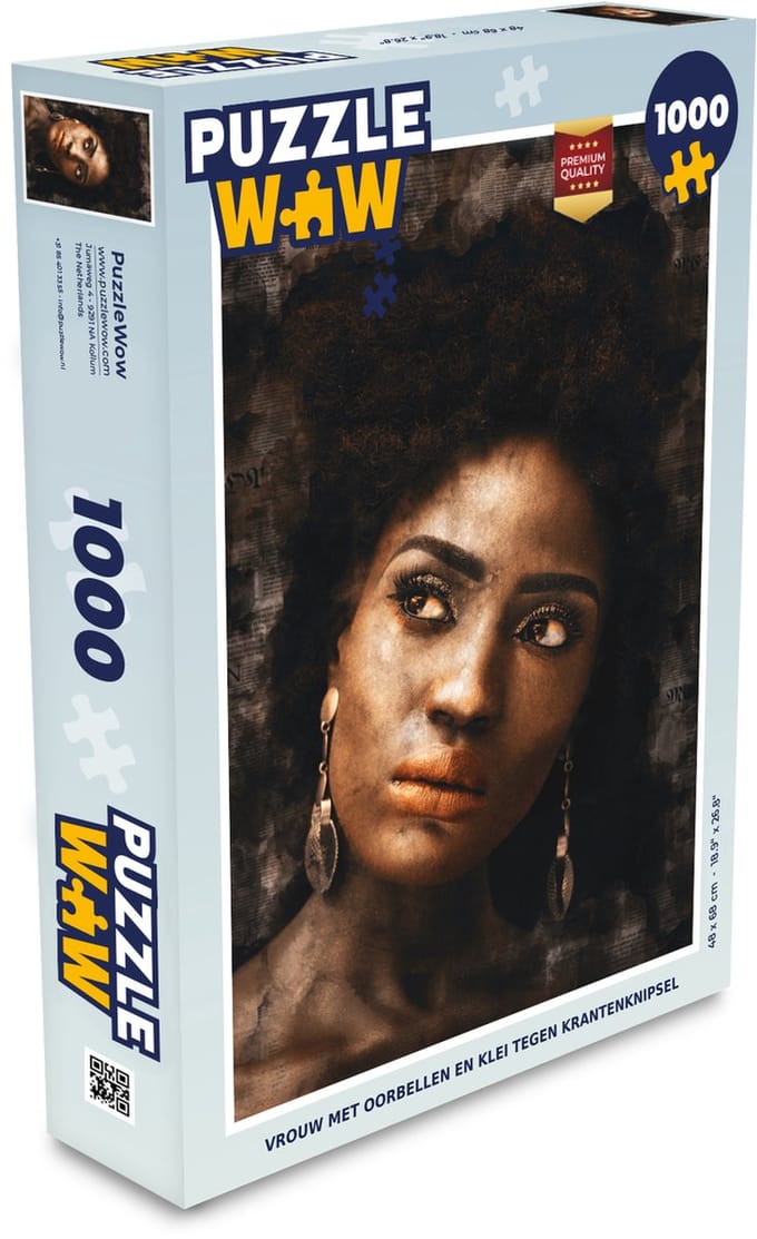 Puzzel Vrouw - Abstract - Krant - Legpuzzel - Puzzel 1000 stukjes volwassenen