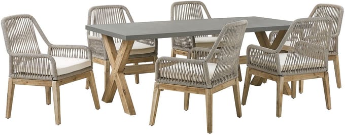 OLBIA - Tuinset voor 6 - Grijs/Beige - Vezelcement