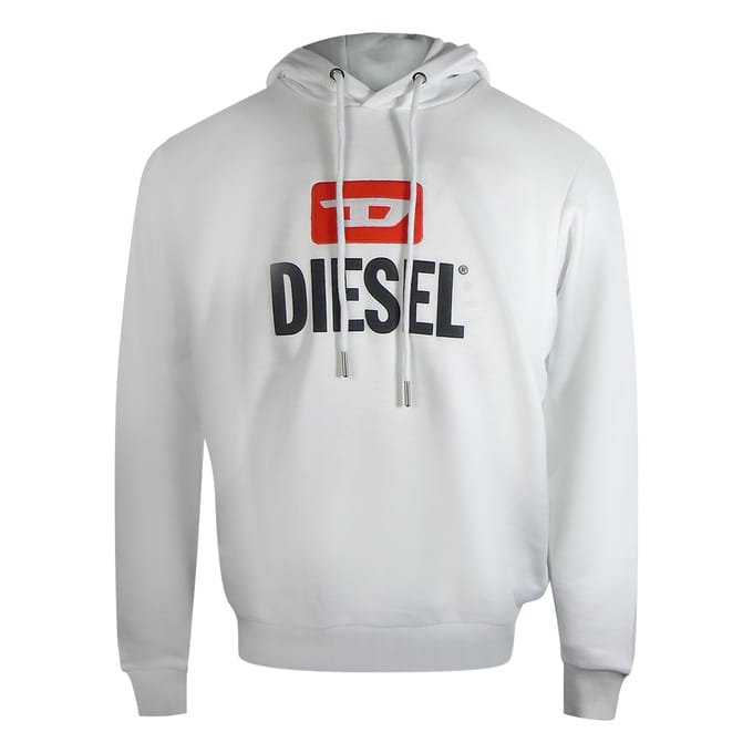 Diesel New D Logo Witte Hoodie