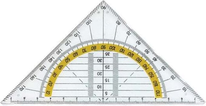 Hoogwaardige Geodriehoek / Tekendriehoek | Transparant / Flexibel - 16 CM