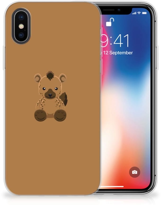 Apple iPhone X | Xs Telefoonhoesje met Naam Baby Hyena