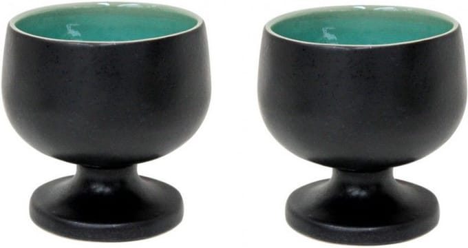 Costa Nova Riviera Azur ronde kom op voet set van 2 - 12 x 12 cm