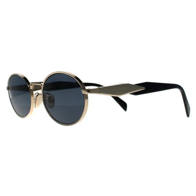 Prada Letter Decor Ovalen Zonnebril Dames zonnebril Goud PR65ZSZVN09T Basic Packaging-Eyeglass Case+Box,55,Gold