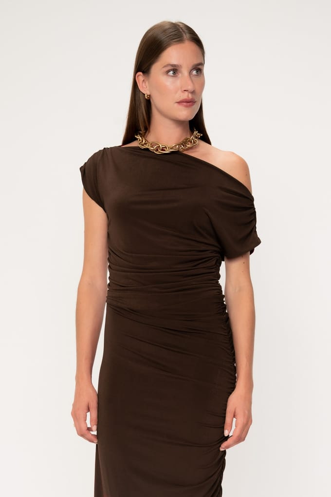 VIVEH Columbine Dress Mocha Größe: 38 | Midikleider Outlet | Damen