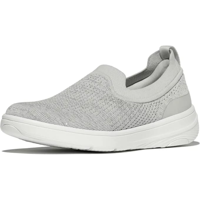 FitFlop Super-Q Knit Slip-Ons ZILVER - Maat 38