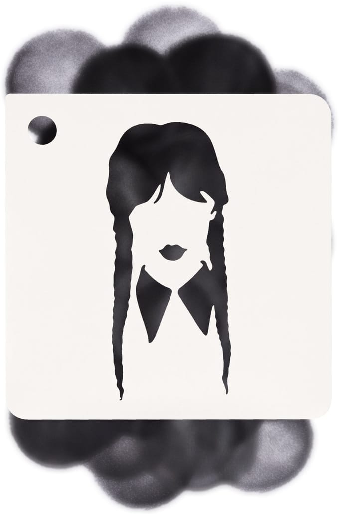 pXp Professional Colours - Schmink - Sjabloon - Stencil - WEDNESDAY - Addams Family