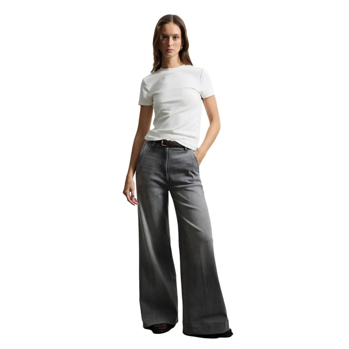 Denim broek met wijde pijpen dames Stefanel