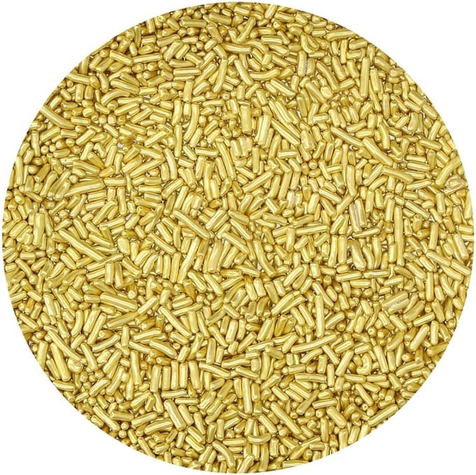 BrandNewCake® Sugar Strands Metallic Goud 80gr - Sprinkels - Strooisels - Eetbare Taartdecoratie
