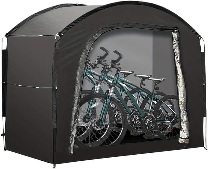 Fietsschuur - Opbergtent - Buiten Opslaan - Waterdichte Rits - 5 m³ Ruimte - Zwart