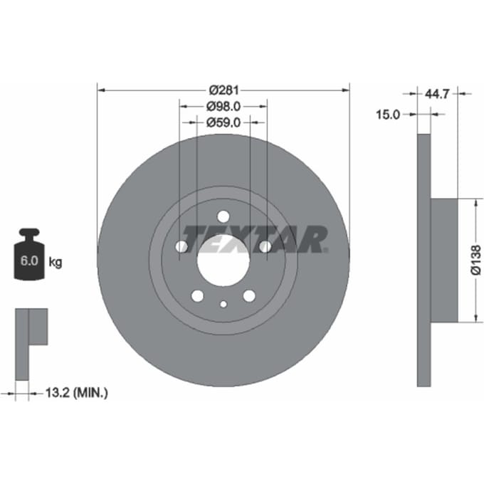 Remschijf TEXTAR 92096400