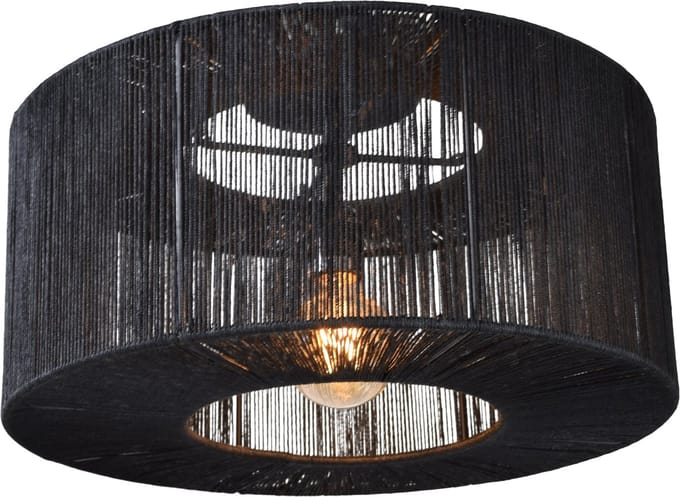 Urban Interiors - Plafondlamp - Drum Jute Zwart - Ø45