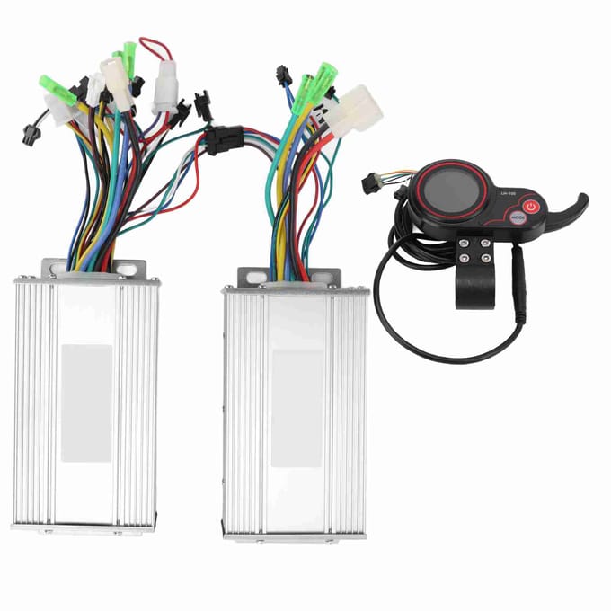 Contrôleur de moteur de vélo électrique double entraînement contrôleur de compteur LCD de vélo électrique white