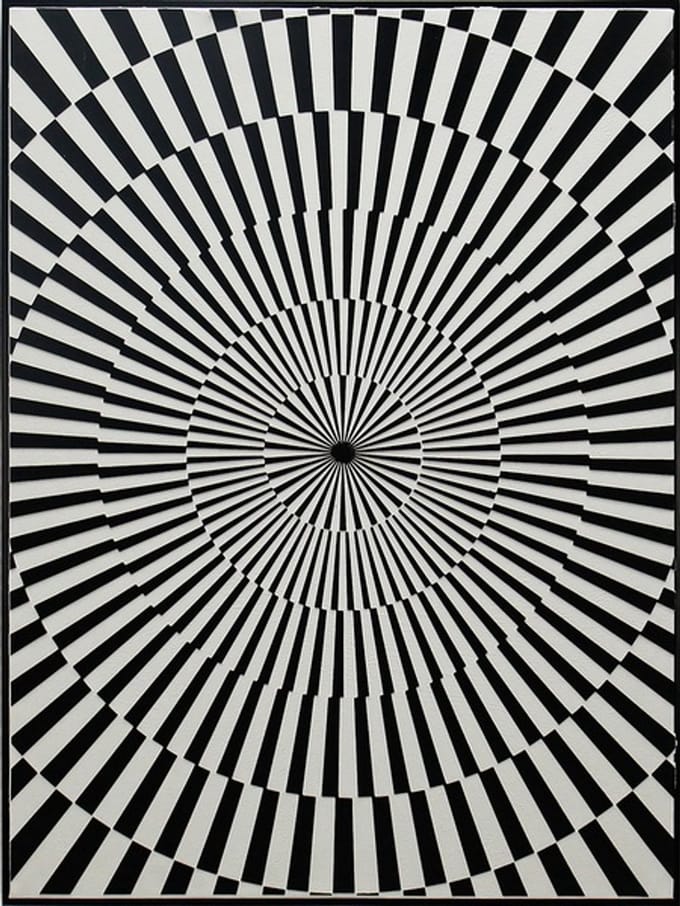 Schilderij illusie zwart/wit