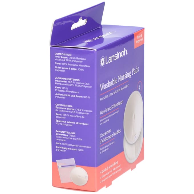 Lansinoh - Wasbare Zoogcompressen Beige - 4st