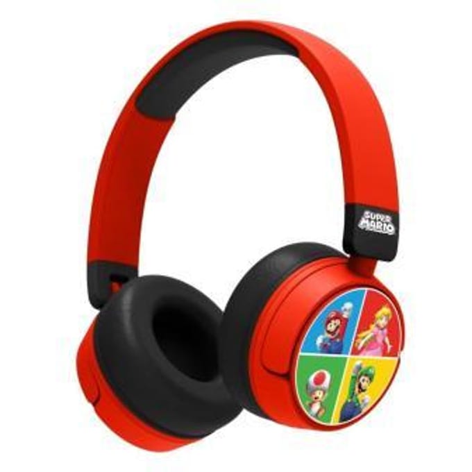 Super Mario - Team - draadloze kinderkoptelefoon - volumebegrenzing - lange batterijduur - microfoon - opvouwbaar - bluetooth