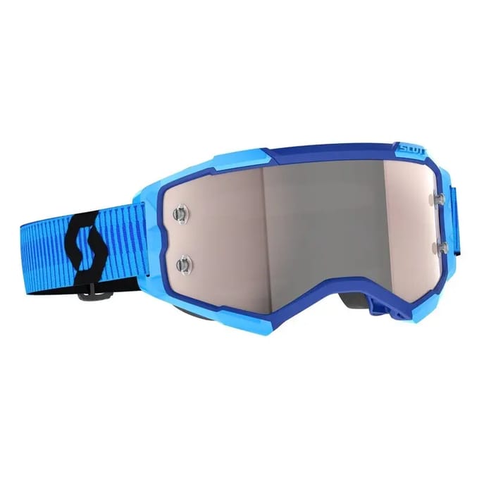 SCOTT Fury Cross/Endurobril Blauw/Zwart - Zilver Chroom