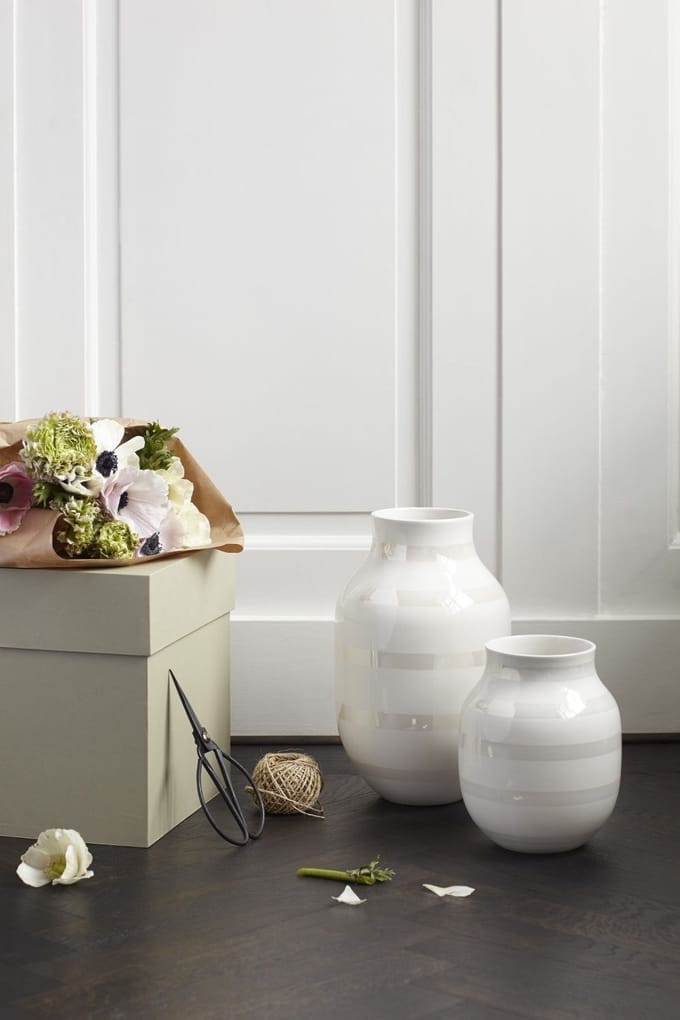 Kähler Design Vaas Omaggio - Hoogte 12,5 cm - Porselein - Zwart/Wit