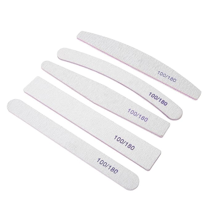 5 Stuks Dubbelzijdige Schuur Buffing Nagelkunst Buffer Vijlen Professioneel Manicure Tip Gereedschap white
