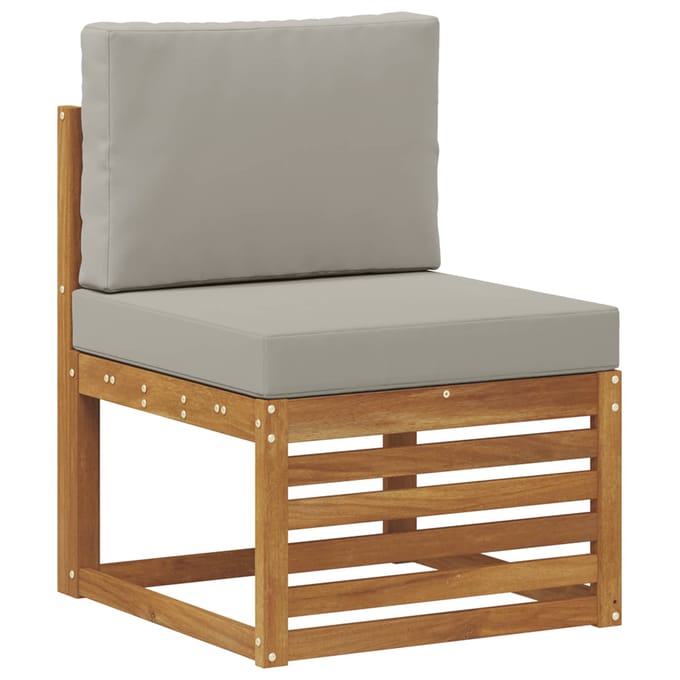 vidaXL - Buiten - bank - set - 10 - st - Naturel - en - lichtgrijs - Polyester