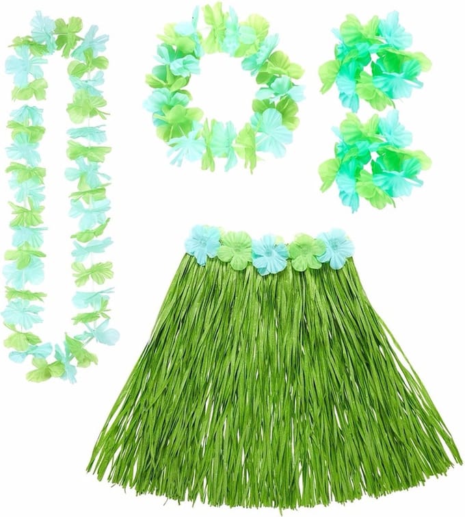 Widmann Hawaii verkleedset - voor dames - groen - carnaval/themafeest