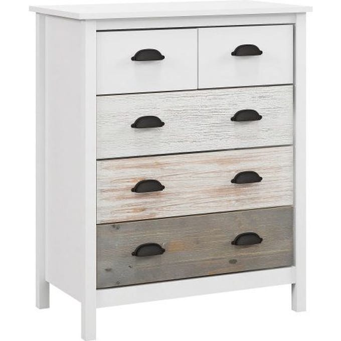 Commode - MUVOE - 5 lades - Wit - 70x38x85 cm - Anti-kantel wit