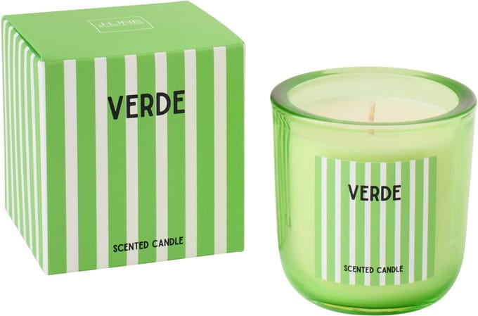J-Line geurkaars Verde - Spring Ivy & Neroli - glas - groen - large