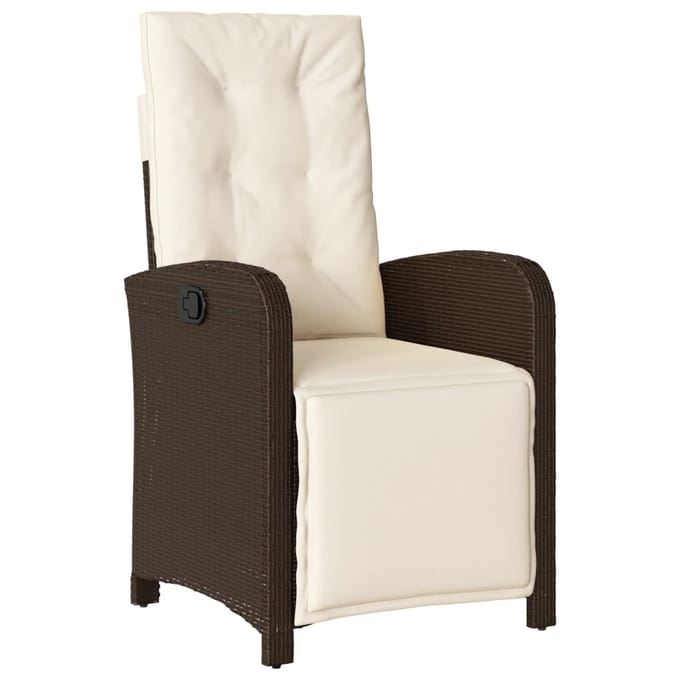 vidaXL - 7-delige - Tuinset - met - kussens - poly - rattan - bruin