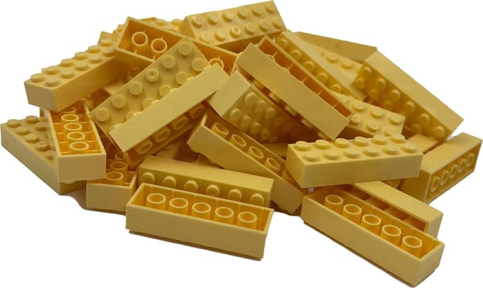 100 Bouwstenen 2x6 | Lichtgeel | Compatibel met Lego Classic | Keuze uit vele kleuren | SmallBricks