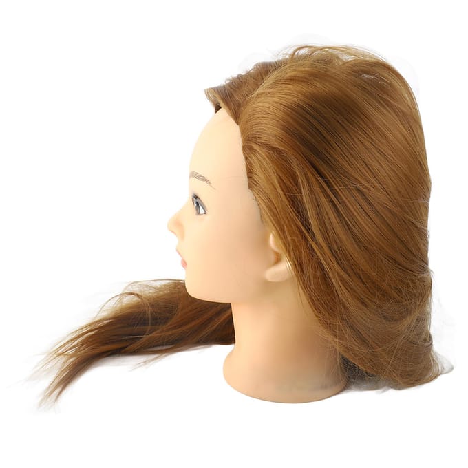 Mannequinhoofd Oefenmannequin Cosmetologie Pop Kapseltraininghoofd met Haar beige