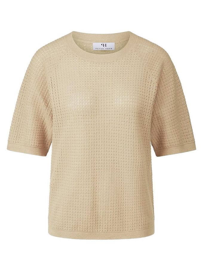 Trui ronde hals Van Peter Hahn beige