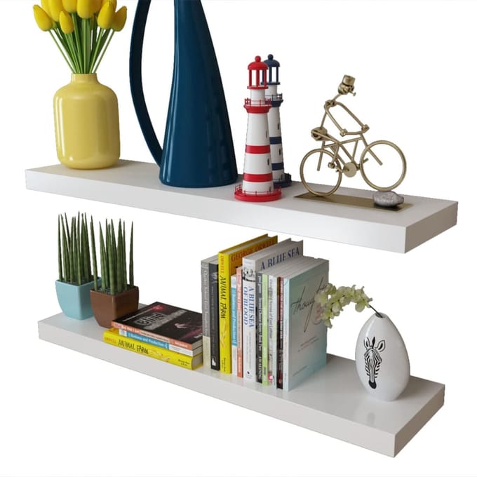 vidaXL - Wandplanken - 4 - st - 80 - cm - wit