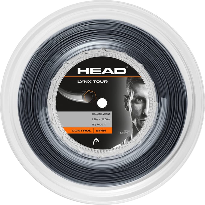 HEAD Lynx Tour Reel Rol Snaren 200m-Zwart
