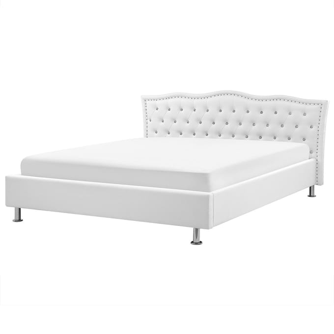 METZ - Tweepersoonsbed - Wit - 180 x 200 cm - Kunstleer