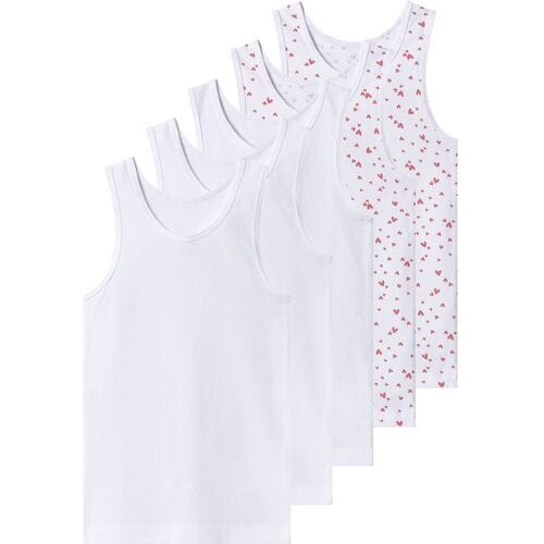 lupilu Set van 5 kinder hemden (Wit, 122/128)