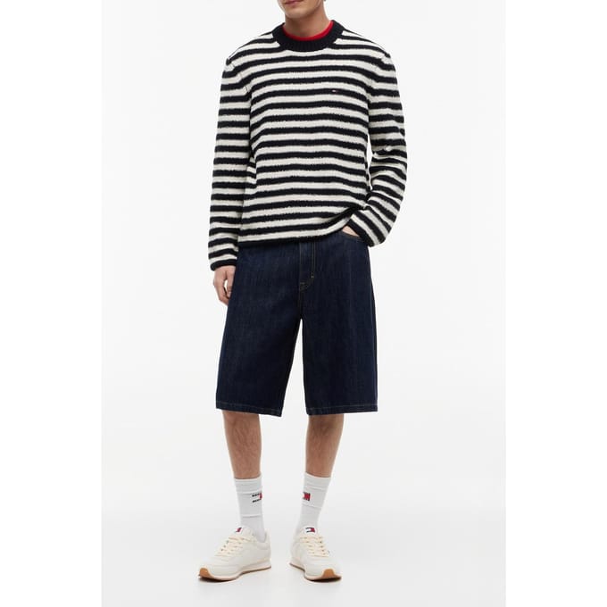 Tommy Hilfiger Regular Texture Stripe Ancient White Stripes Größe: S | Pullover Outlet | Herren | Weiß