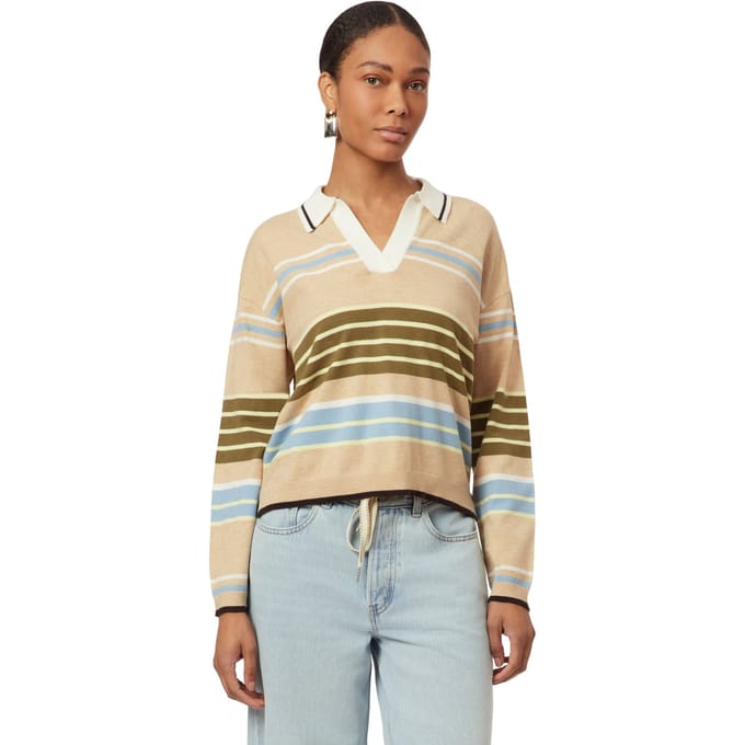 Scotch & Soda Rugby Pullover Oatmeal Heather Engineered Stripe Taglia: M | Maglie a manica lunga Outlet | Donna
