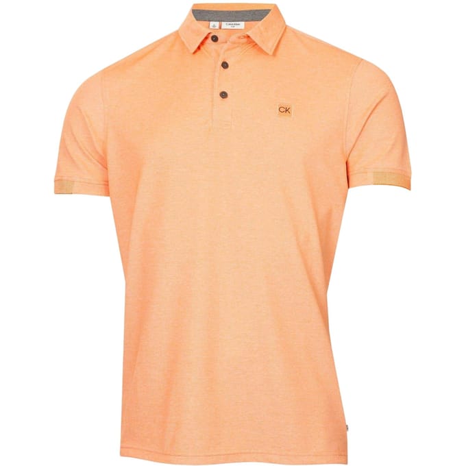 Calvin Klein Heren-poloshirt met patch, reguliere pasvorm (Oranje)