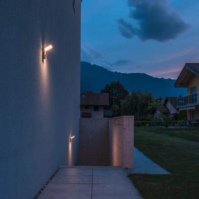 SLV Ordi LED wandlamp, antraciet, aluminium, breedte 10 cm, sensor