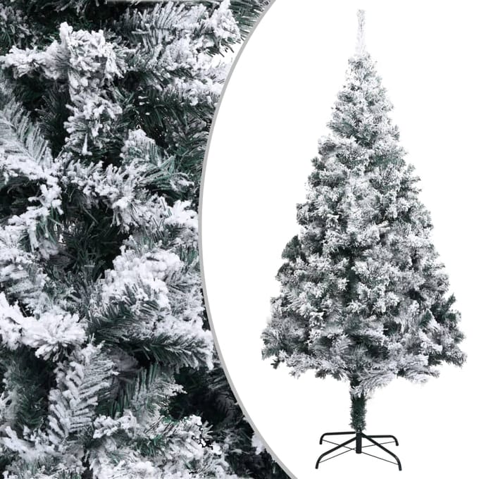 vidaXL - Kunstkerstboom - met - sneeuw - 210 - cm - groen