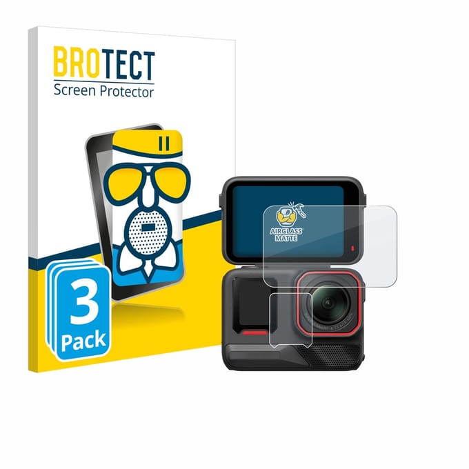 BROTECT - Screenprotector voor Insta360 Ace Pro 2 - Folie Beschermfolie Beschermglas matte 3 Stuks