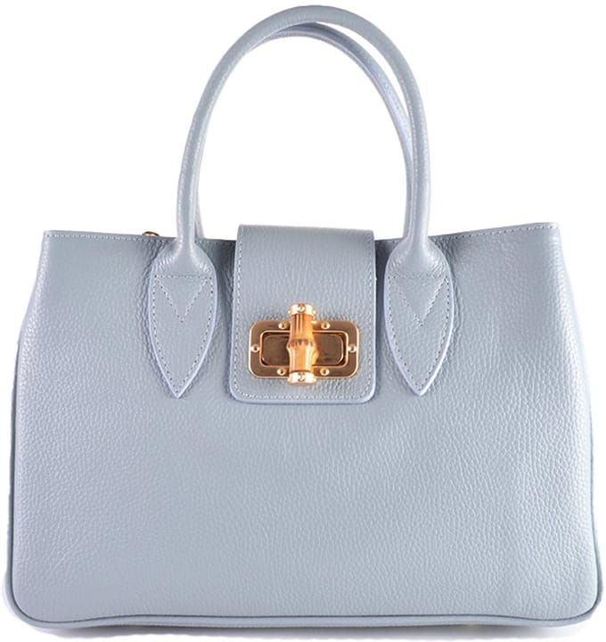 Giuliano lederen handtas Lylou - Dames - Made in Italy - Licht blauw