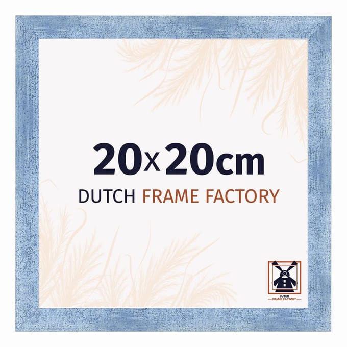 Fotolijst 20x20 cm - MDF - Helder Blauw Geveegd - Praag