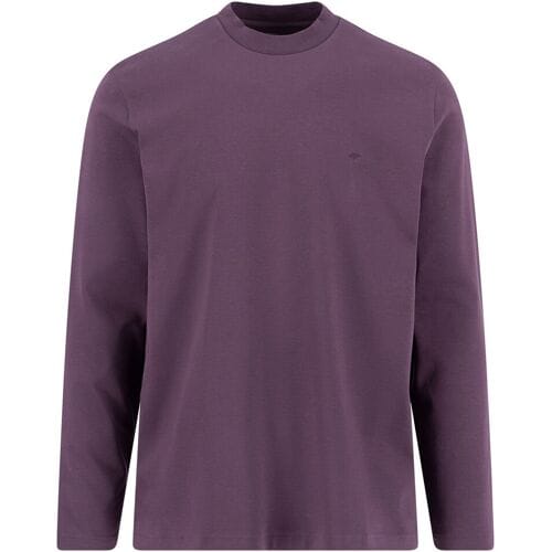 Fynch-Hatton T-Shirt Solid Color Mock Neck Cotton Interlock Aubergine / male