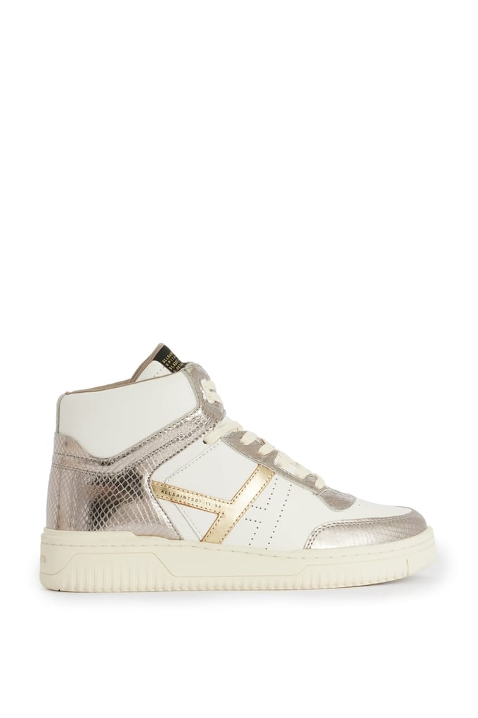 AllSaints Pro Metallic High To White/gunmetal Größe: 41 | Trainers Outlet | Damen | Weiß