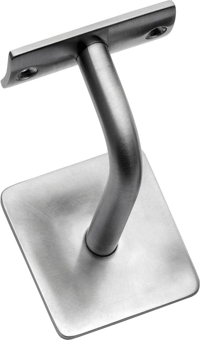Intersteel Leuninghouder gebogen vierkant vlak rvs geborsteld