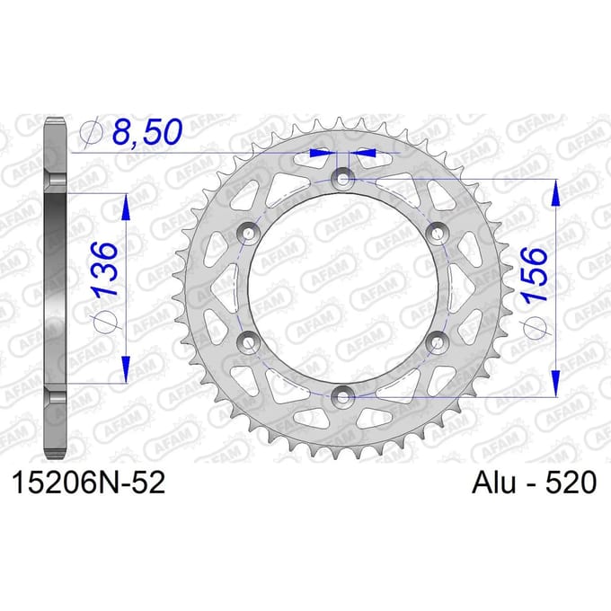 Tandwiel Afam 520 52 dents