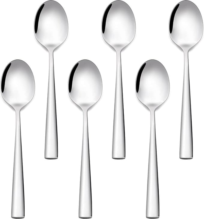 Elegante roestvrijstalen theelepels set van 6 - Modern design en spiegelglans