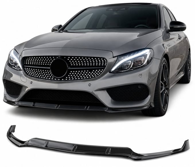 Frontlip spoilerlip geschikt voor Mercedes C-Klasse W205 2014–2018