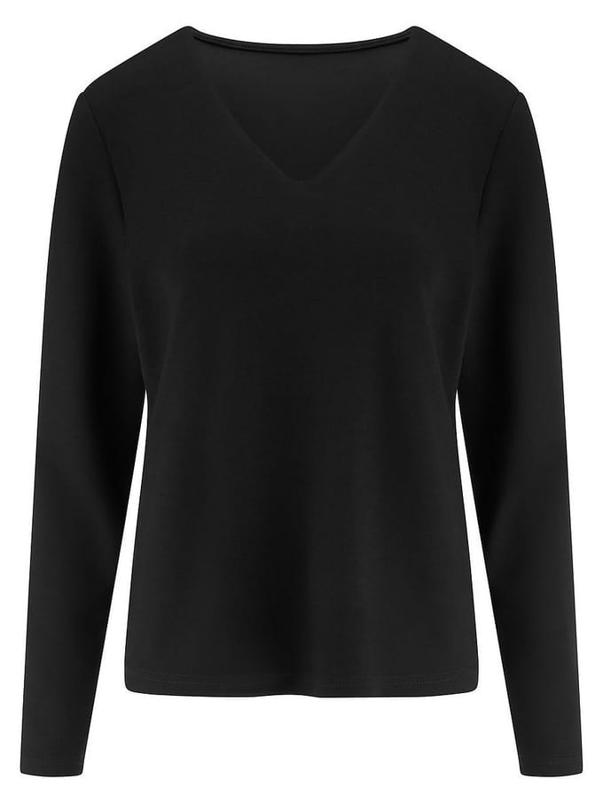 Shirt V-hals Van Peter Hahn zwart
